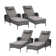 Dahlyla Outdoor Wicker All Weather Chaise Reclining Lounges with Cushions (Set of 4)