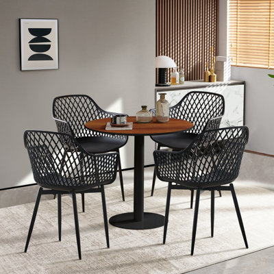 Ensemble de table de salle à manger 5 pièces, ensemble de table de salle à manger élégant pour la maison, la cuisine, la salle à manger et le restaurant (noyer)
