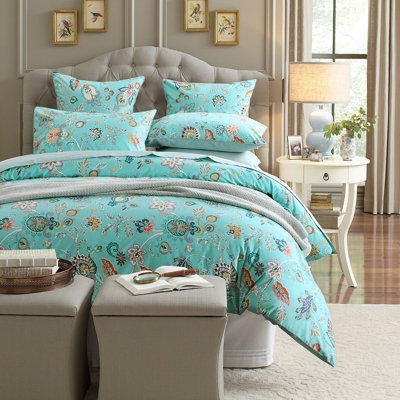 Ensemble de housse de couette 100% coton égyptien 3 pièces 600TC (1 * housse de couette + 2 * taie d'oreiller, sans noyau), ensemble de literie floral de luxe rétro, pour chambre d'amis