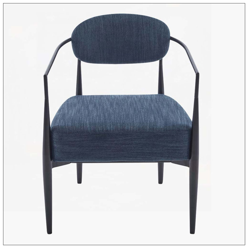 Fauteuil d'appoint rembourré avec structure en métal