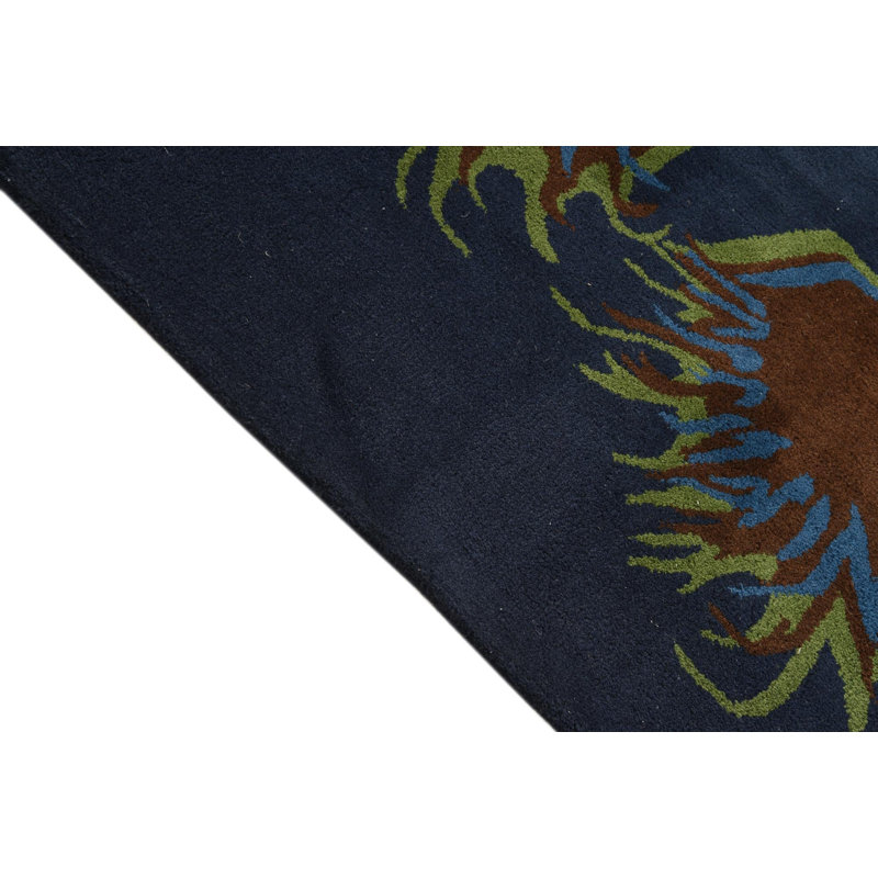Tapis carré bleu marine Orlando
