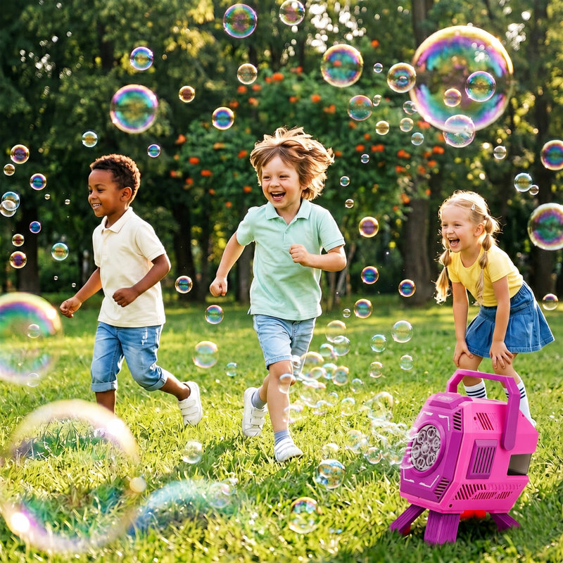Bubble Party Machine comprend un concentré de bulles de lumières, Pink