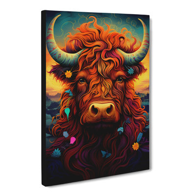 Highland Cow Neo-Plasticism - No Frame Print