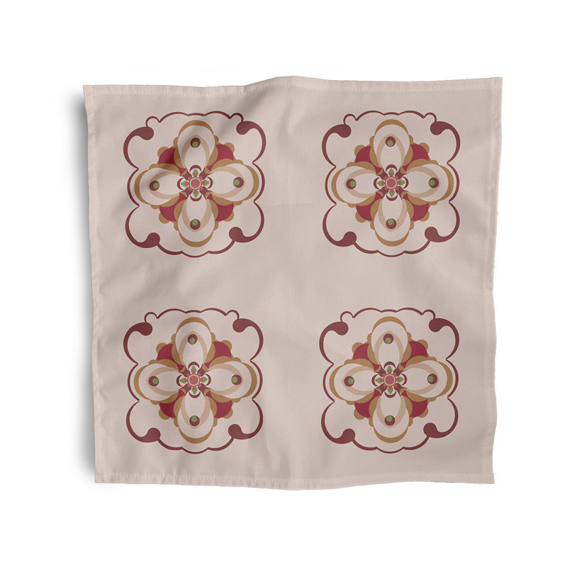 Ciaris Polyester Geometric Square Napkin, Orange