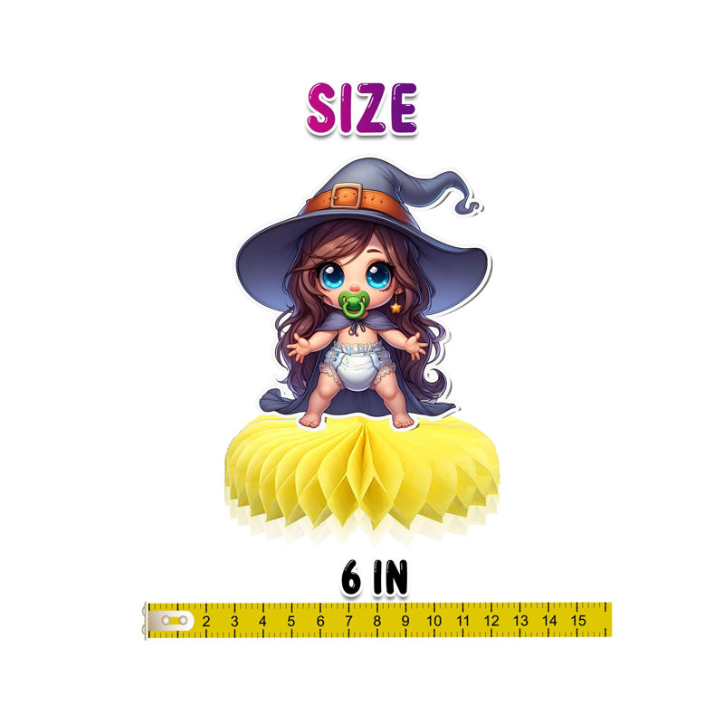 Baby Witch Table Centerpieces - 5 pcs Halloween Baby Shower Decorations