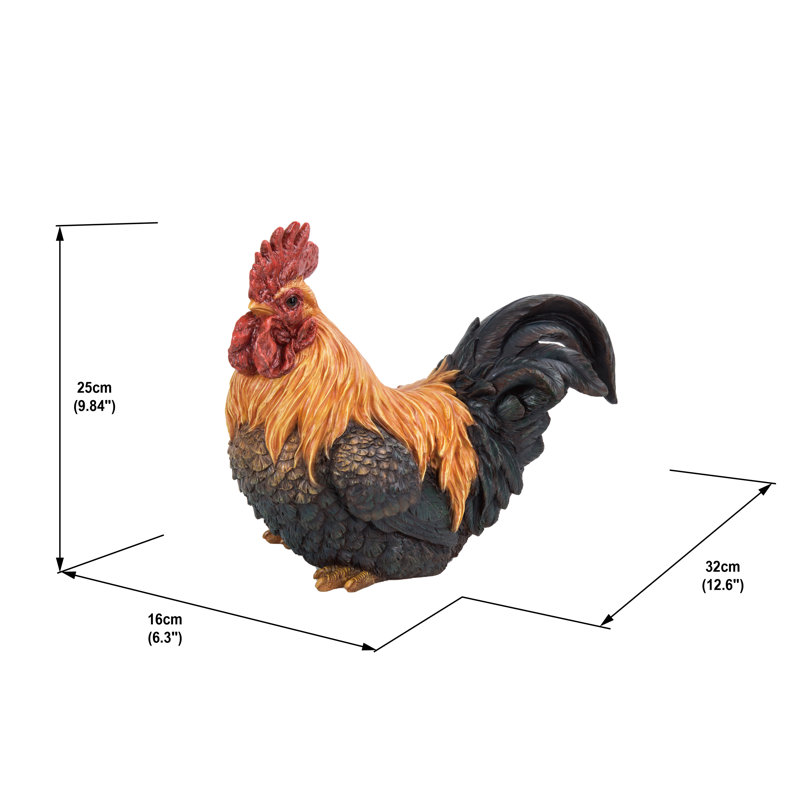 Statue de coq accroupi