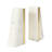 Geometric Marble Bookends With Brass Inlay, White