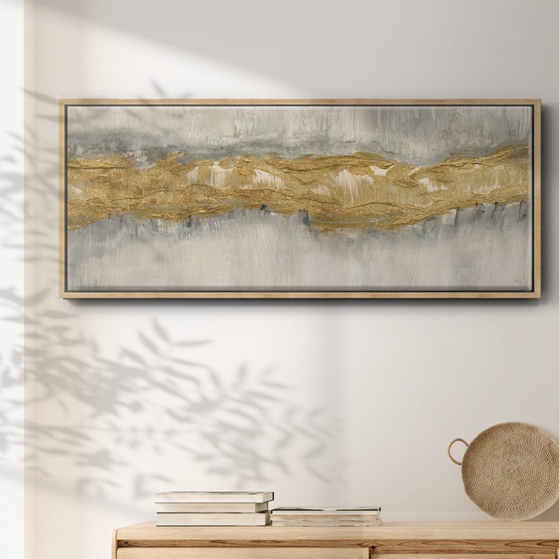 Golden Stream- Framed Canvas, 24" H x 60" W