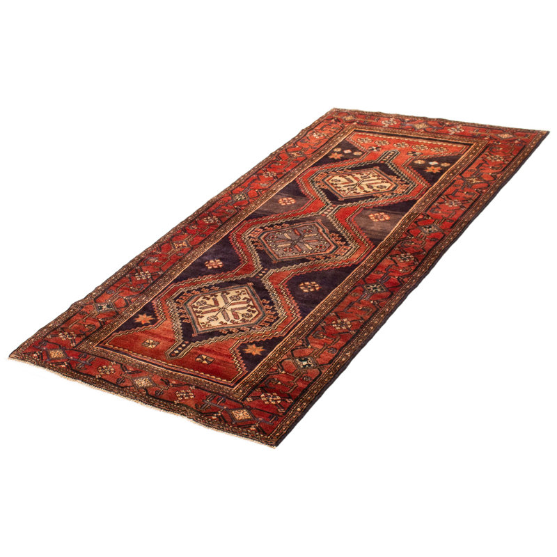 Tapis bleu marine noué à la main unique 4 pi 4 po x 8 pi 4 po Andelz