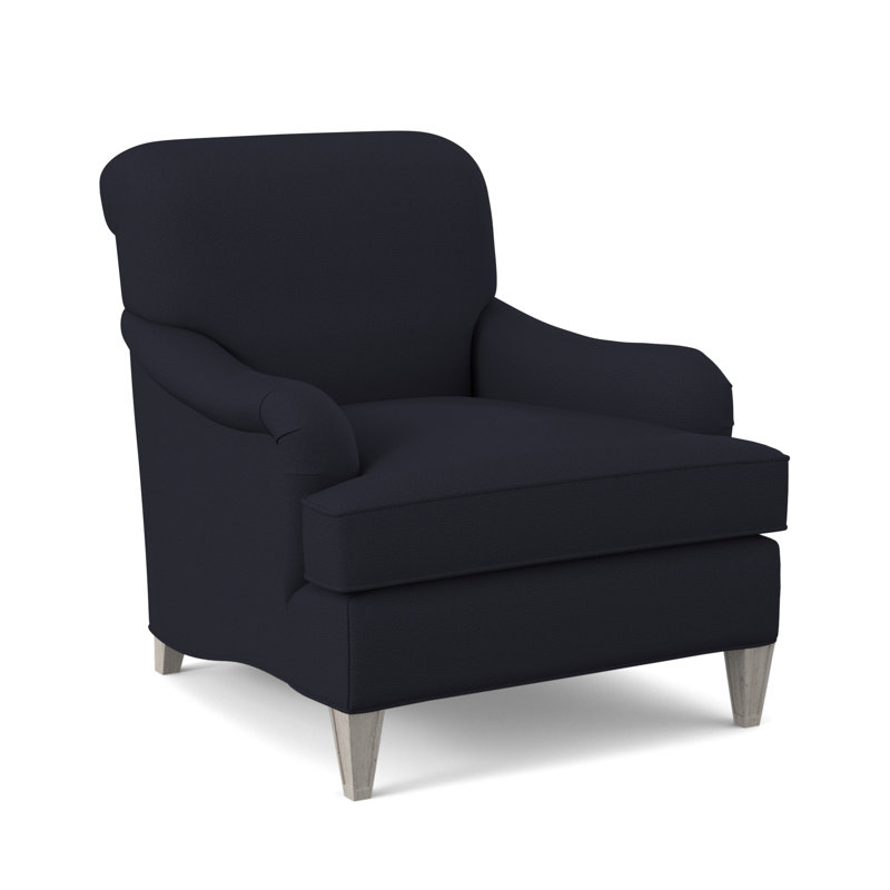Bristol Upholstered Armchair, Venice Navy, Bisque