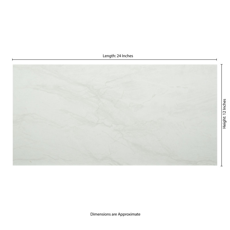 Marnix 12 in. x 24 in. Matte Porcelain Stone Look Floor and Wall Tile, Alabaster