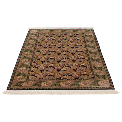 Tapis turc noir et mauve 4 x 6