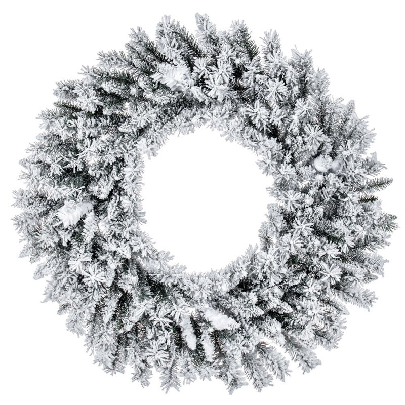 36" Flocked Utica Fir Artificial Unlit Wreath with 220 Realistic Flocked PVC Tips