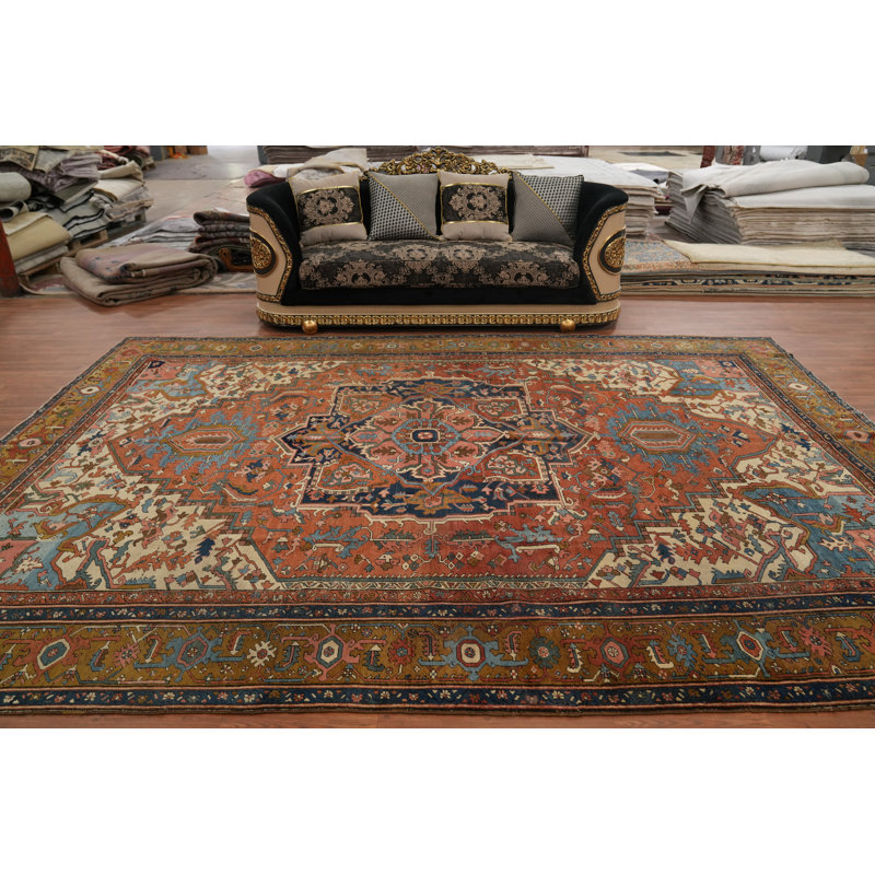 Tapis traditionnel avant teinture végétale pré-1900 10 x 14