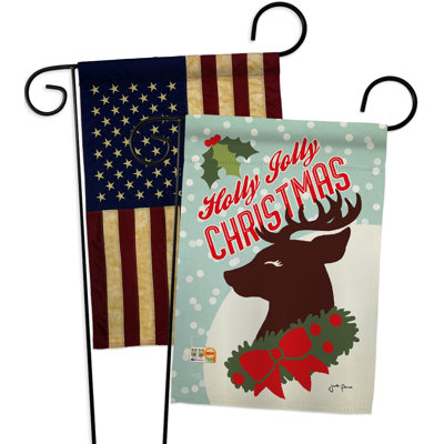 Double Sided 18.5 in. H x 13 in. W Polyester Christmas Garden flag