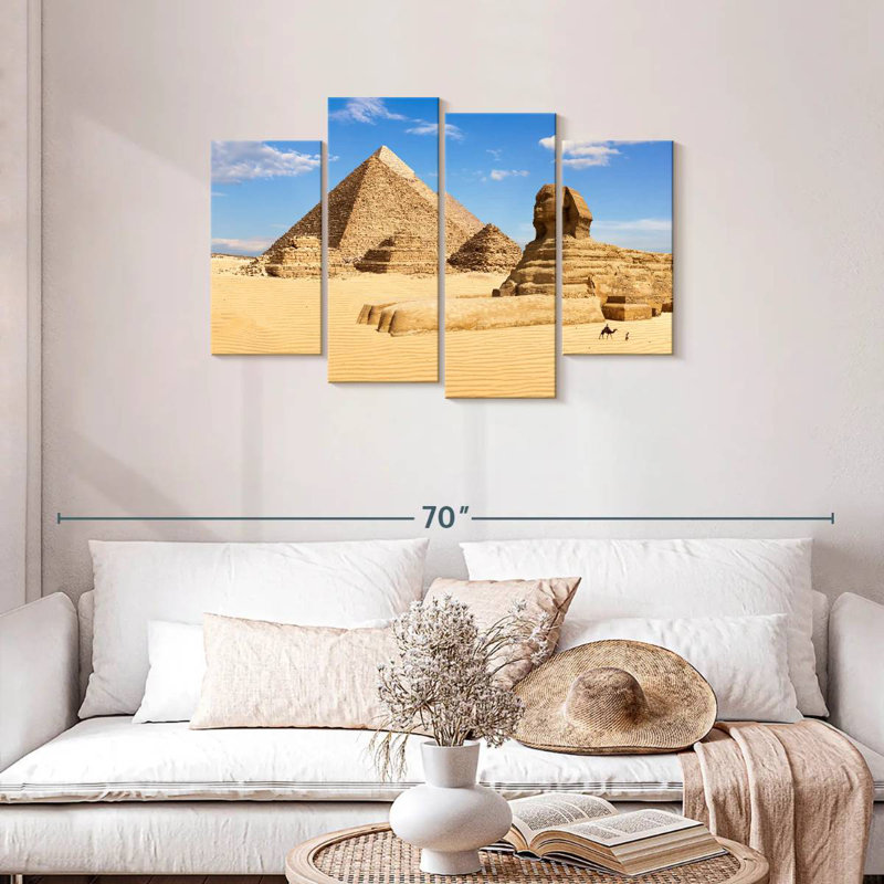 Sphinx d'Adella et grande pyramide de Gizeh, H 27 po x l 43 po