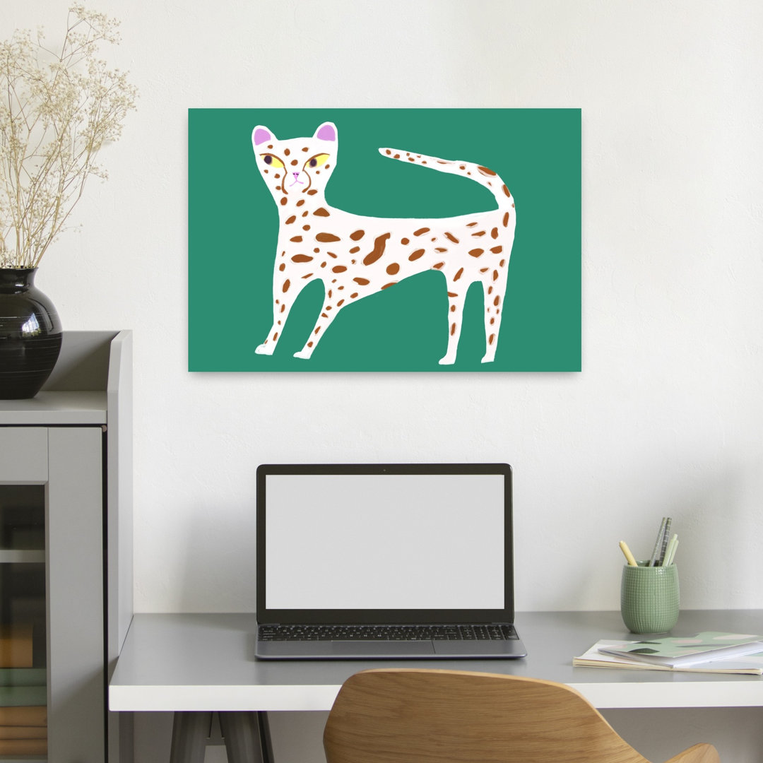 Modern Spotted Feline Modern Whimsical Cat Wall Art Print