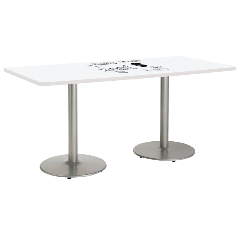 Table de salle de pause, H 29 po x L 84 po x l 42 po, Argent