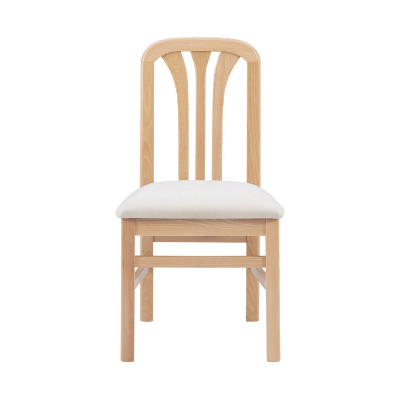 Chaise d'appoint rembourrée à dossier en lattes, Naturel