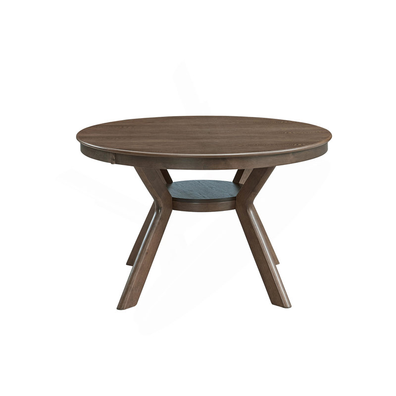47.24''Round Rubber Wood Dining Table For 4-6, Oak