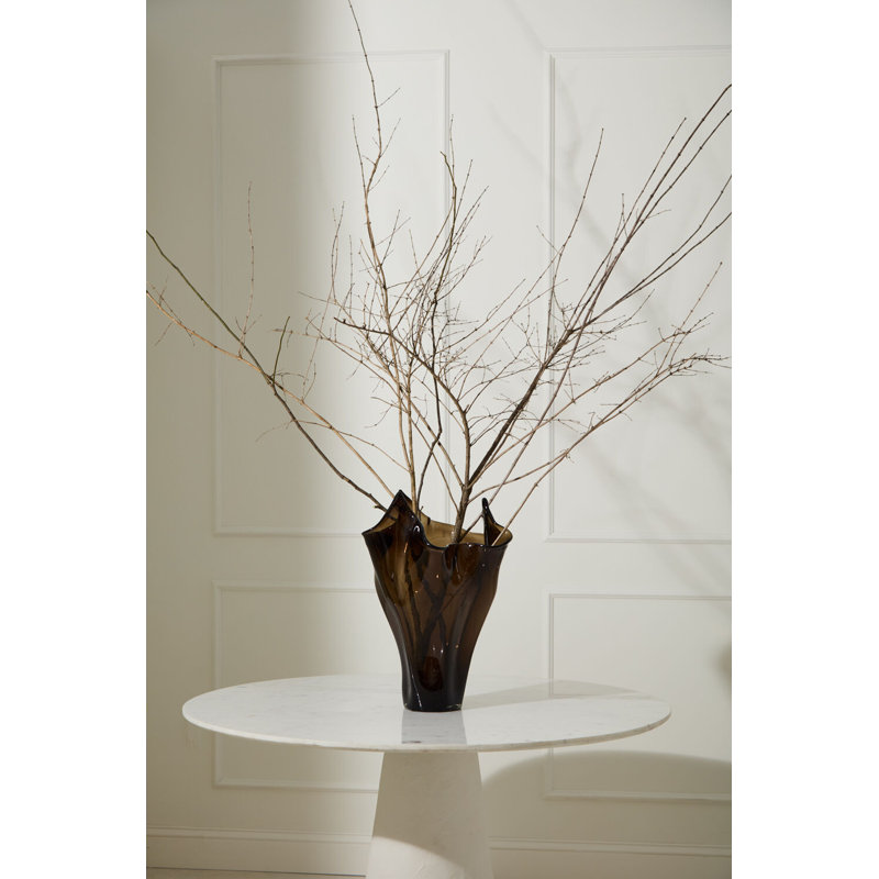 Vase en verre 16 po x 21,5 po, H 21,5 po x l 16 po x P 16 po