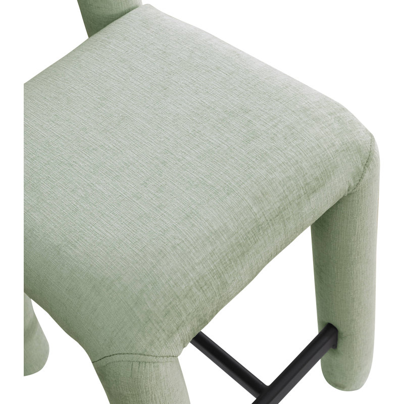Amari Stool, Chenille Fabric, Mint