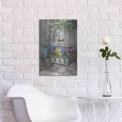 " Pansies In Wire Basket " Print
