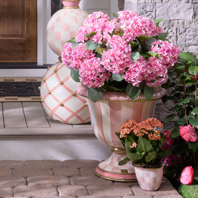 Rosy Stripe Tabletop Urn