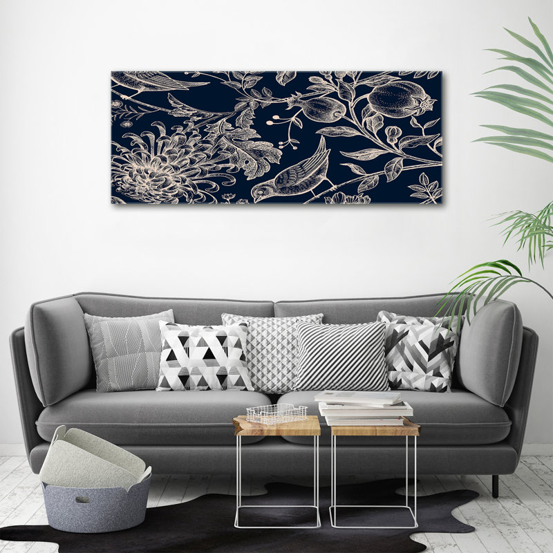 Flowers And Birds - Wrapped Canvas Print