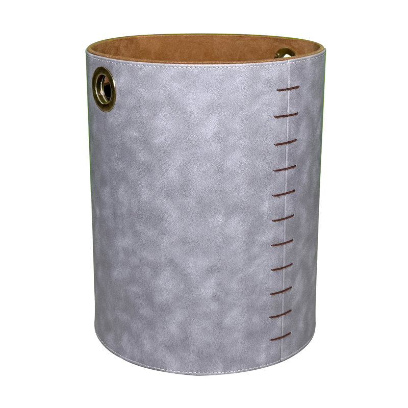 Dual Tone Gray Leather with Suede Bin