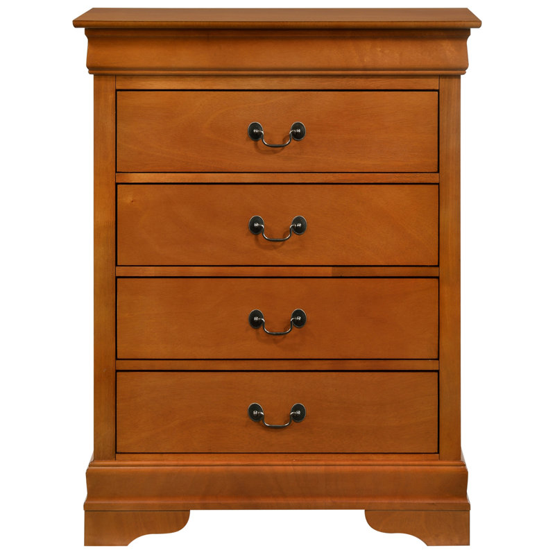 Commode 4 tiroirs Louis Phillipe, chêne, Chêne