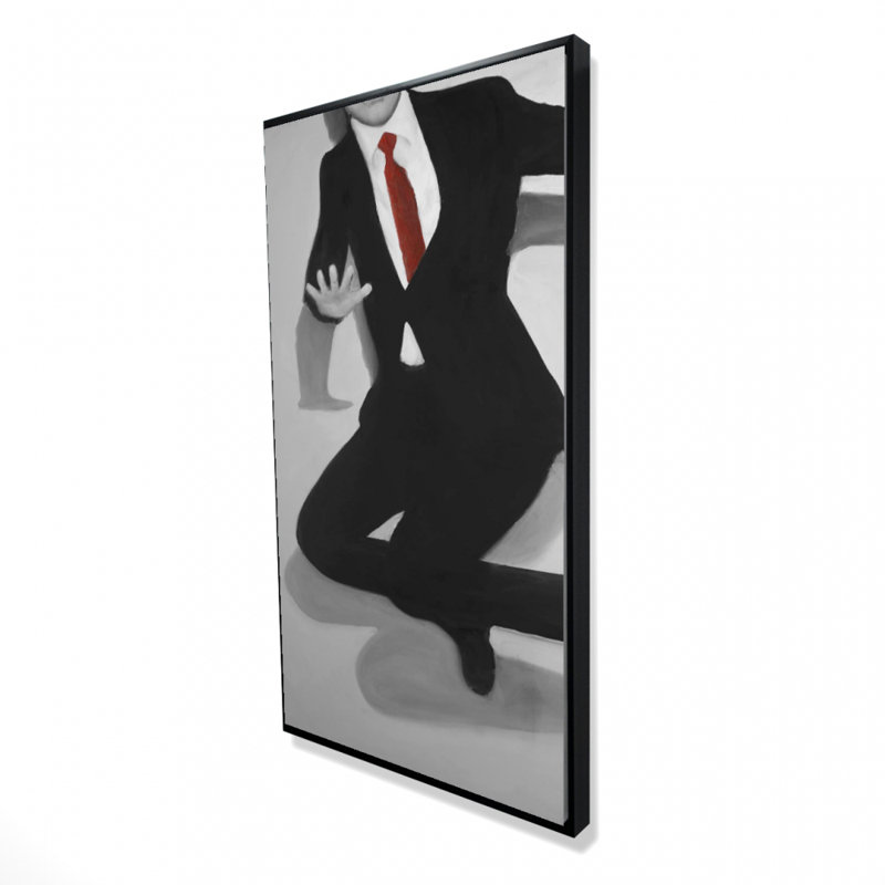 Classical Jumping Man - Black Contemporary Framed Canvas Decor