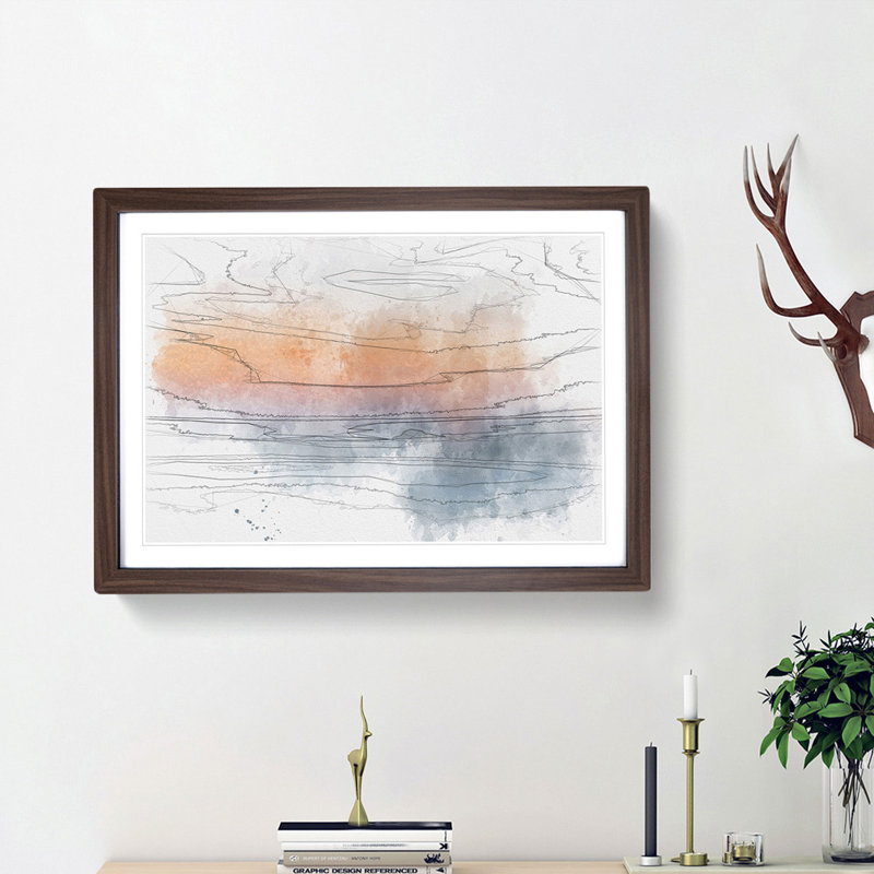 Beautiful Beach - Picture Frame Graphic Art Print, Walnut Framed, 36cm H x 48cm W x 2cm D