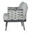 Steel Club Chair Set of 2, Gray-206617271-206617270