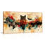 Ensemble de 1 tableau abstrait sur toile représentant un loup-130731248-130731244