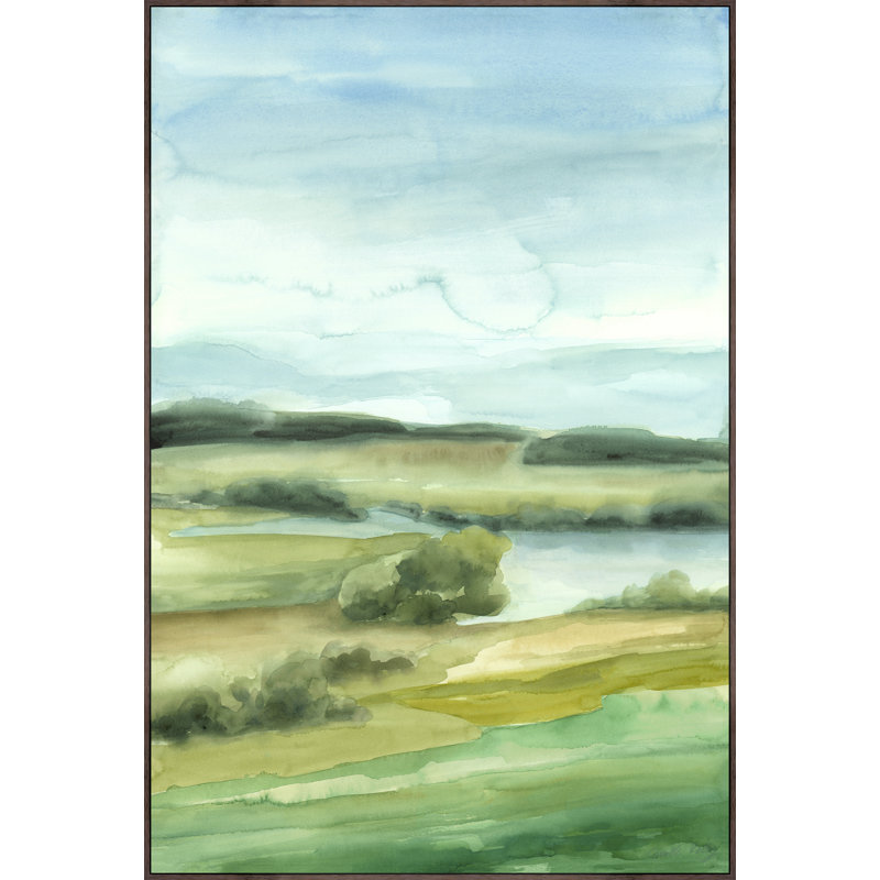 Green Ocean I Print by Giselle Kelly, 61.5" H x 41.5" W x 1.5" D, Image Brush Gel