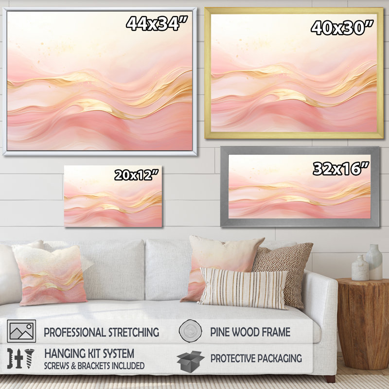 «Darlington - Abstract Shapes», reproduction sur toile encadrée, Cadre flottant noir, H 16 po x l 32 po x P 1 po