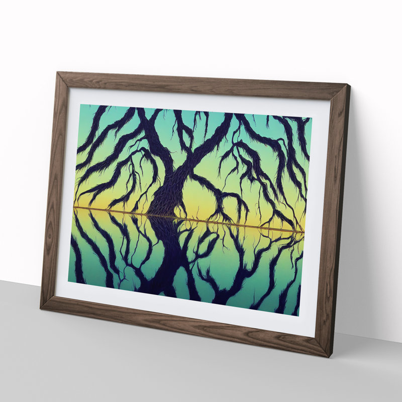 Tree Branches - Single Picture Frame Print, 25cm H x 34cm W x 2cm D, Walnut Framed
