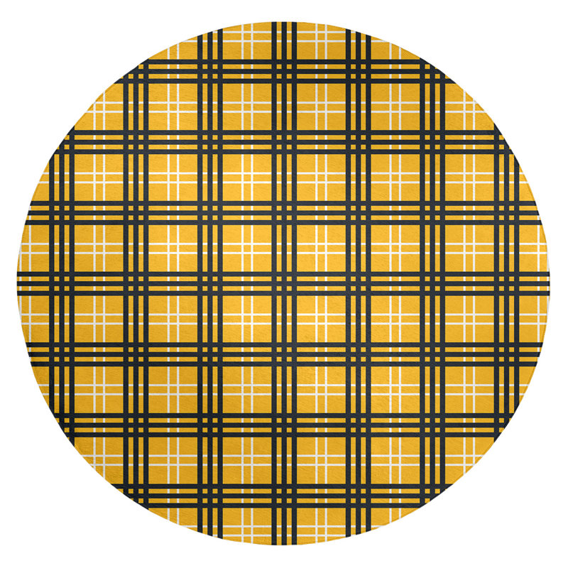 Plaid Indoor Rug, Round 5'