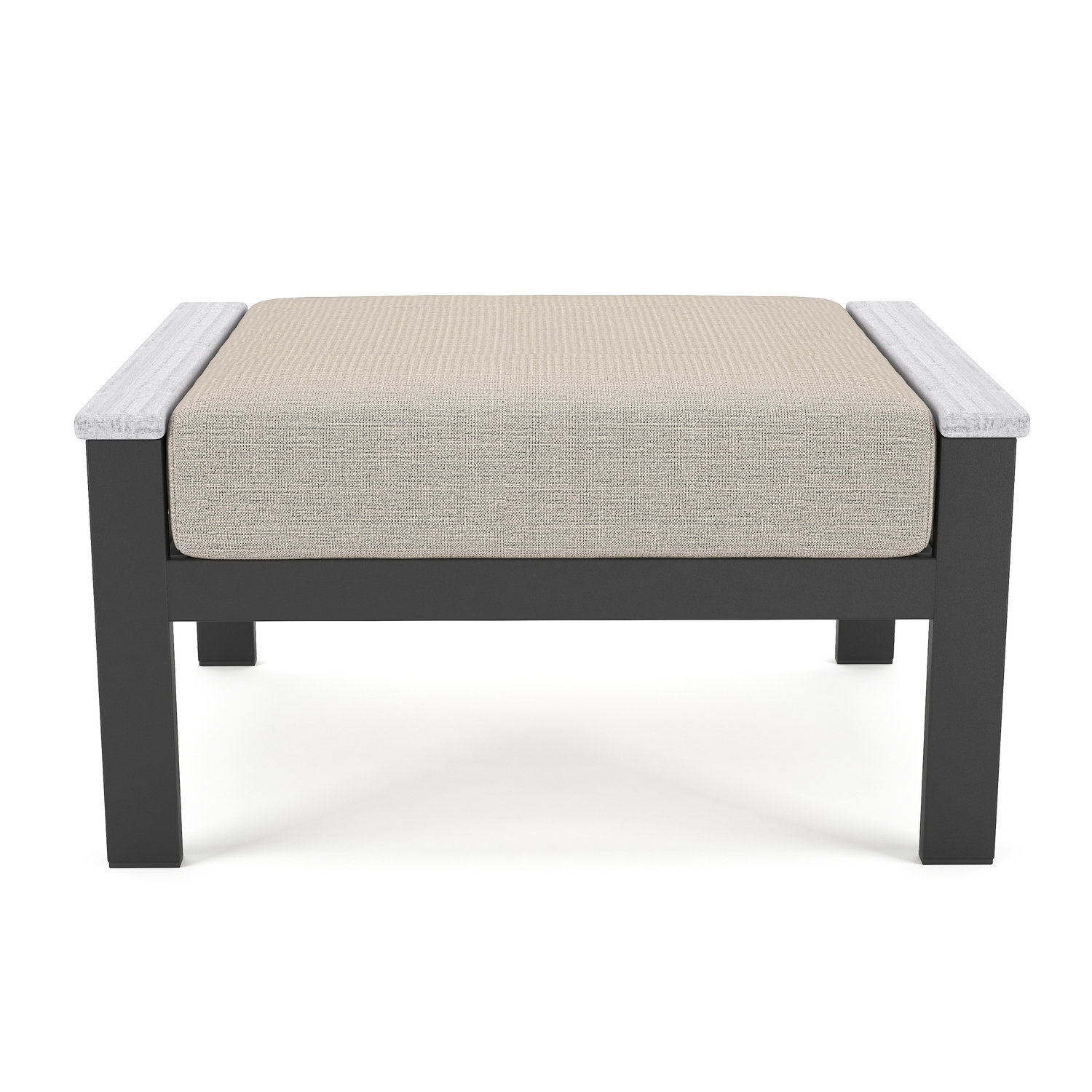 Townsend Sunbrella® Patio Ottoman, Cast Silver Sunbrella®, Yes, White