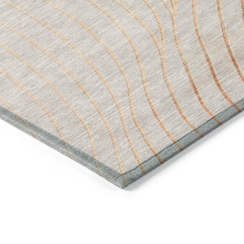 Tapis cuivre intérieur / extérieur lavable à la machine Xhevrie, Rectangulaire 3 pi x 5 pi