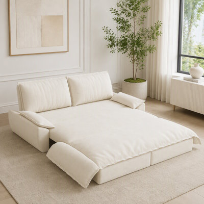 3-in-1 Convertible Velvet Loveseat Sleeper Sofa Bed