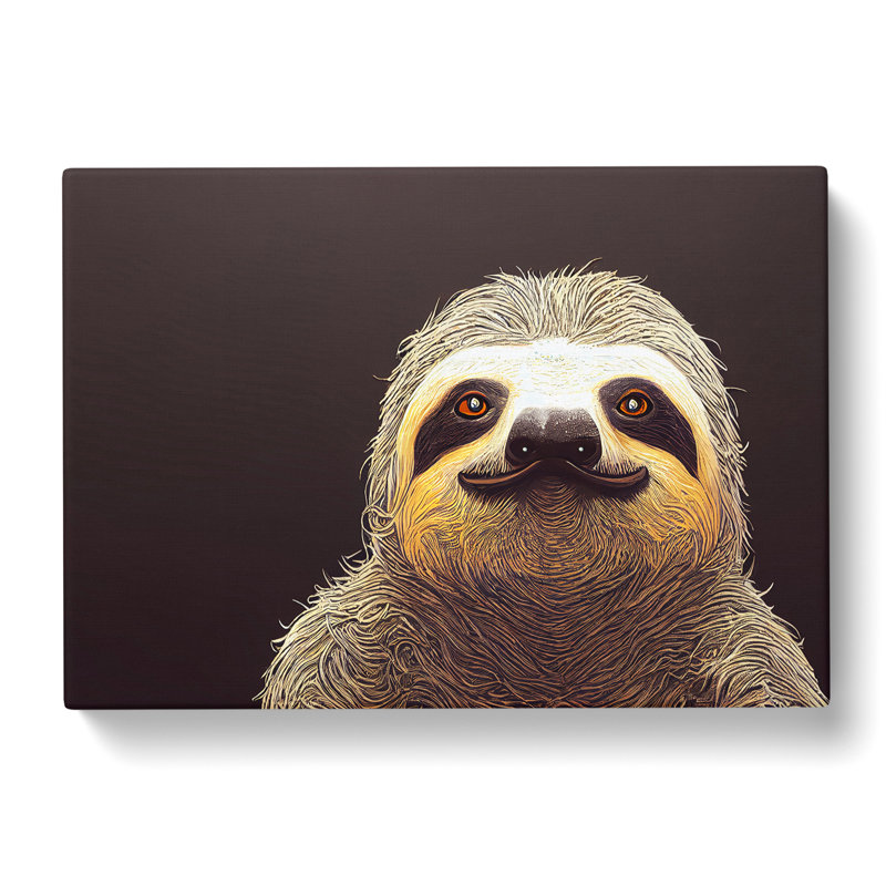 The Face Of A Sloth - Wrapped Canvas Print, 35cm H x 50cm W x 3cm D