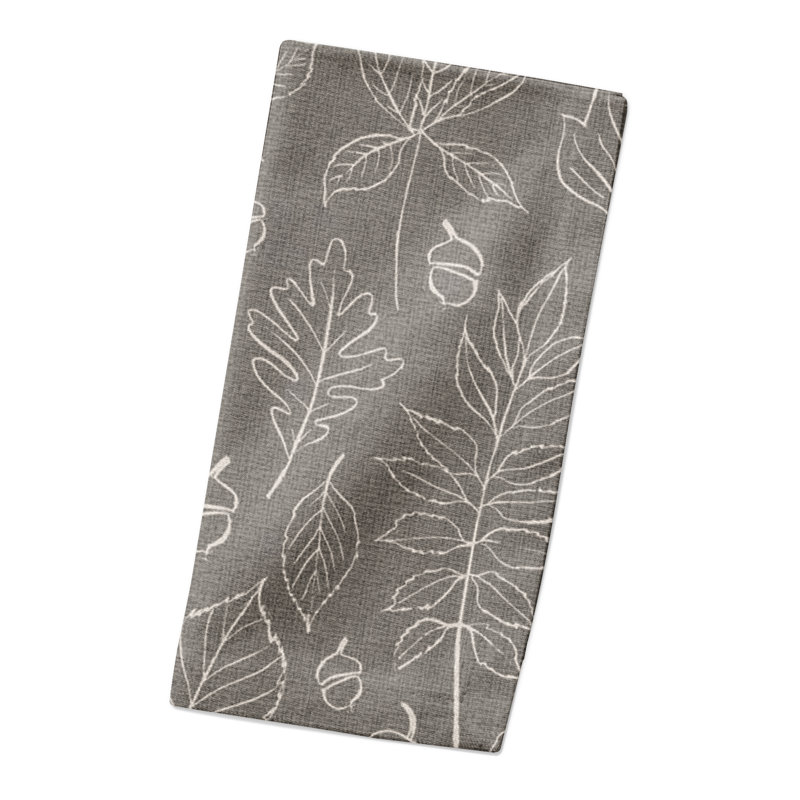 Loughman Cotton Floral Square Napkin, Gray