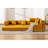 Convertible Three Person Fabric Sofa Bed, High Rebound Density Sponge Sofa-1354842198