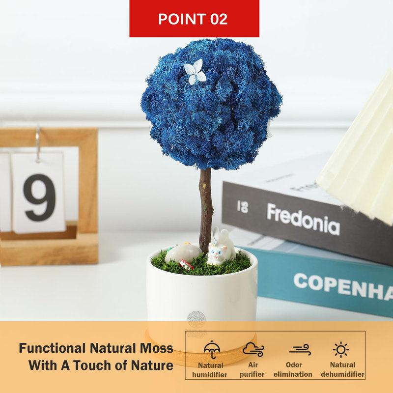 Centre de table Mossever en pot, Bleu foncé