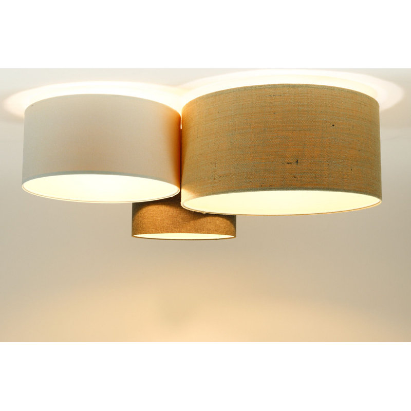 Avaughn Flush Mount, Light Brown/White/Black