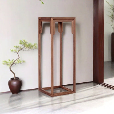 Support pour plante et rangement en bois de noyer noir