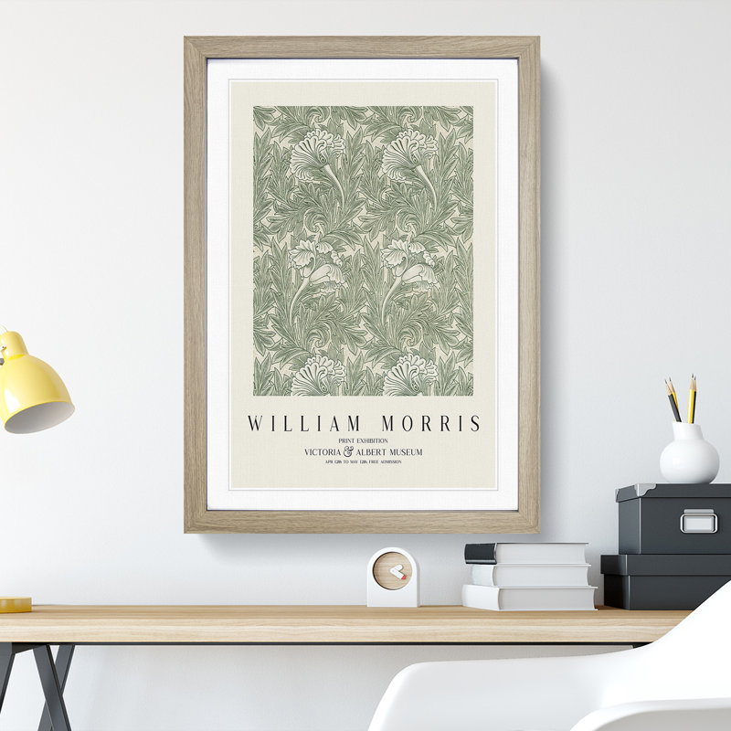 Tulips by William Morris - Picture Frame Painting, Oak Framed, 36cm H x 27cm W x 2cm D