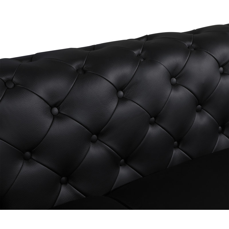 Causeuse 100% cuir italien, Noir